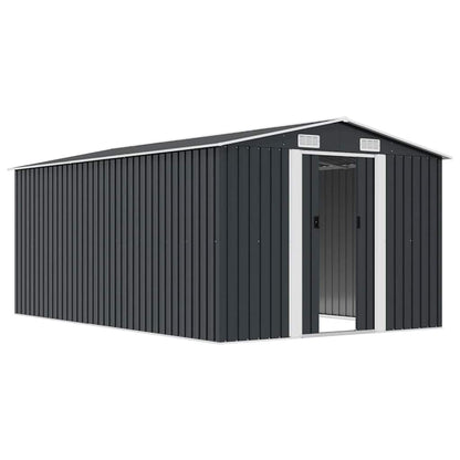 vidaXL Garden Shed | Anthracite | Galvanised Steel | Large | Garden Shed
