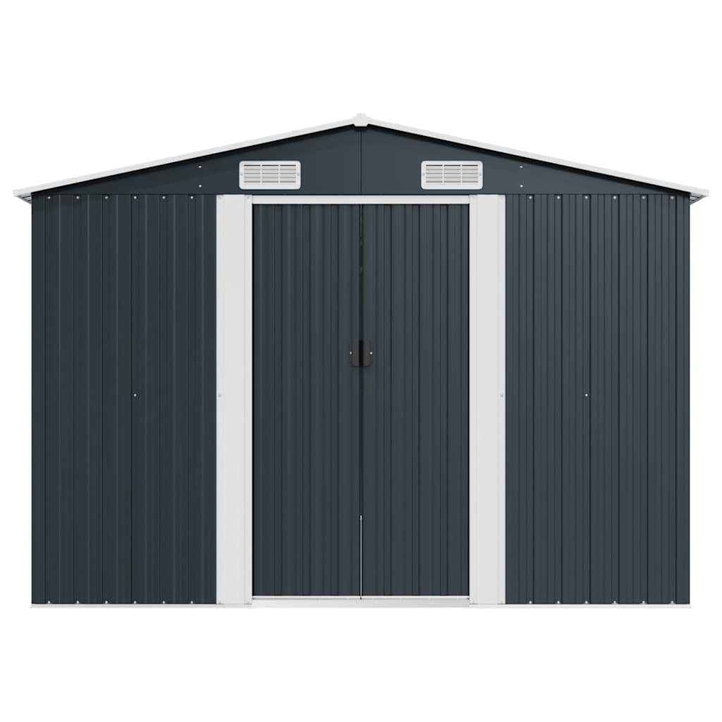 vidaXL Garden Shed | Anthracite | Galvanised Steel | Large | Garden Shed