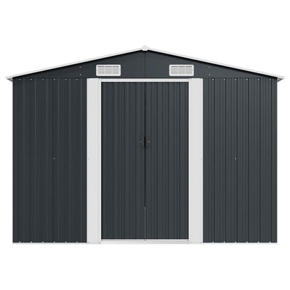 vidaXL Garden Shed | Anthracite | Galvanised Steel | Large | Garden Shed