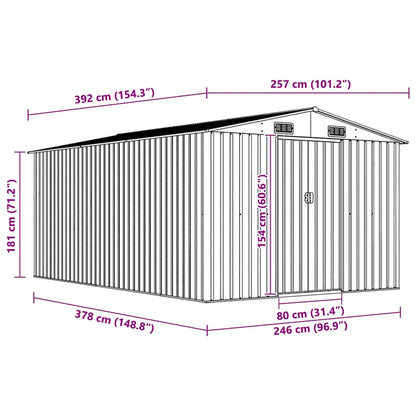 vidaXL Garden Shed | Anthracite | Galvanised Steel | Large | Garden Shed