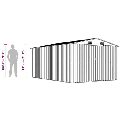 vidaXL Garden Shed | Anthracite | Galvanised Steel | Large | Garden Shed