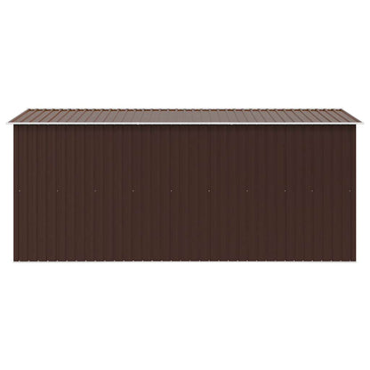 vidaXL Garden Shed | Brown | Galvanised steel | Large | Durable | Garden Shed