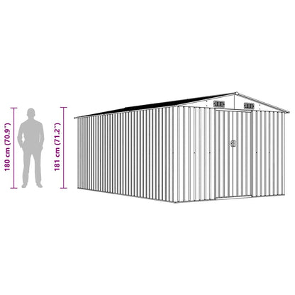 vidaXL Garden Shed | Brown | Galvanised steel | Large | Durable | Garden Shed