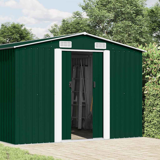 vidaXL Garden Shed 257x489x181 cm Metal Green