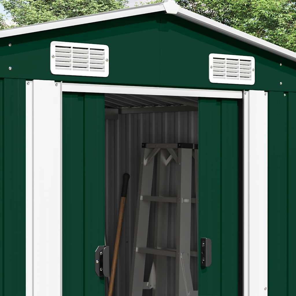 vidaXL Garden Shed 257x489x181 cm Metal Green