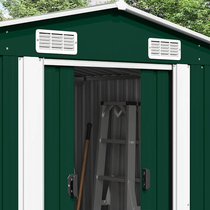 vidaXL Garden Shed 257x489x181 cm Metal Green