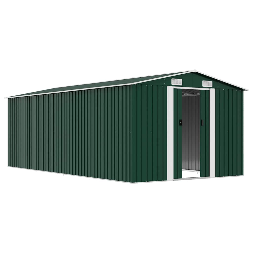 vidaXL Garden Shed 257x489x181 cm Metal Green