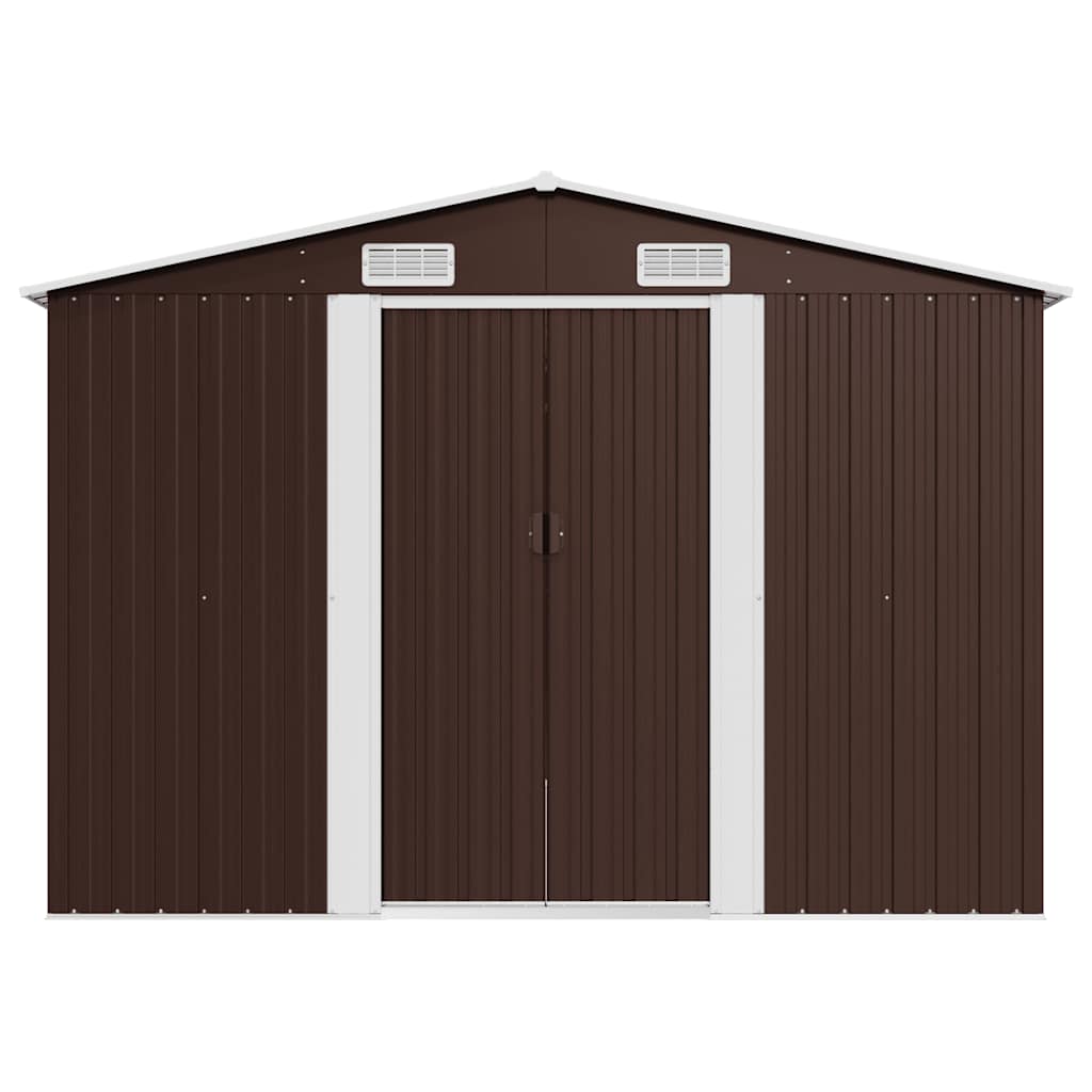 vidaXL Garden Shed | Brown | Galvanised steel | Large | Durable | Garden Shed