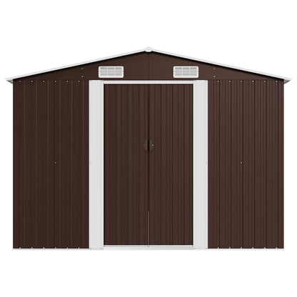 vidaXL Garden Shed | Brown | Galvanised steel | Large | Durable | Garden Shed