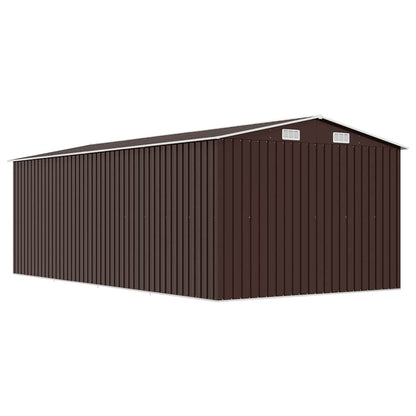 vidaXL Garden Shed 257x489x181 cm Metal Brown