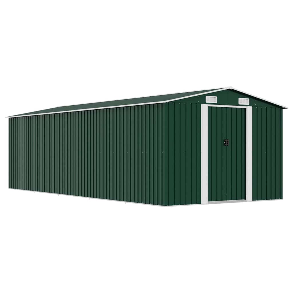 vidaXL Garden Shed 257x580x181 cm Metal Green