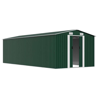 vidaXL Garden Shed 257x580x181 cm Metal Green