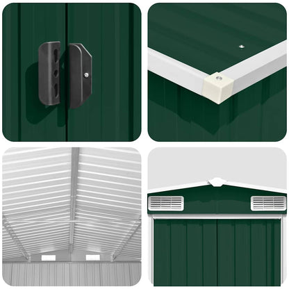 vidaXL Garden Shed 257x580x181 cm Metal Green