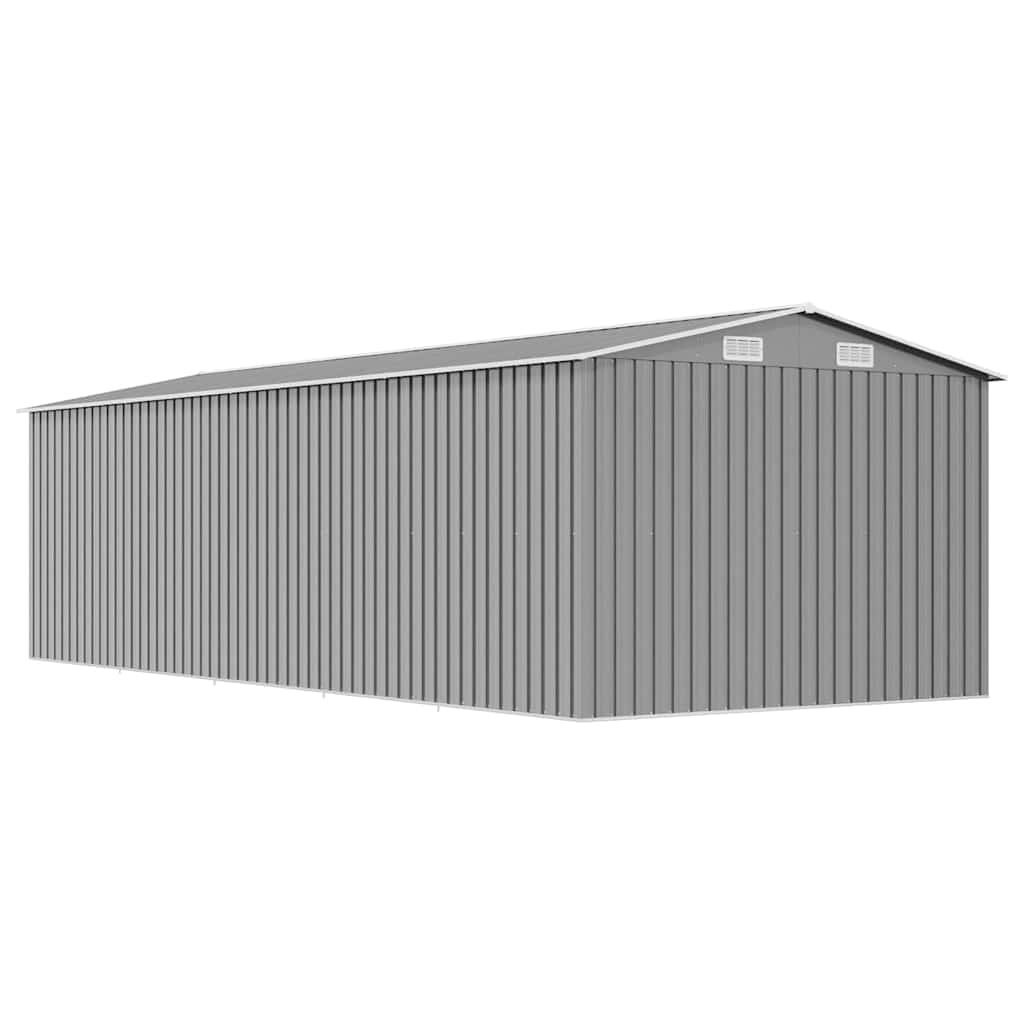 vidaXL Garden Shed 257x580x181 cm Metal Grey