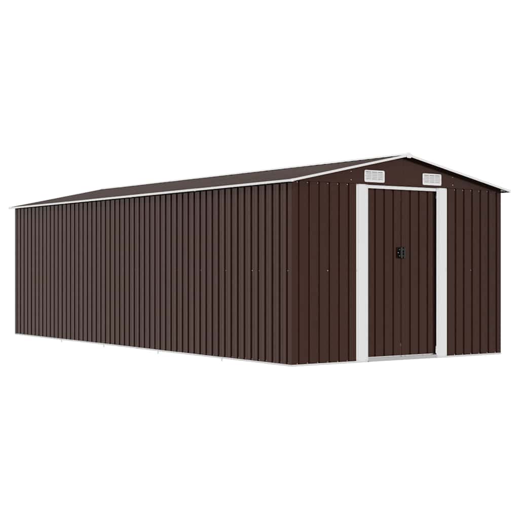 vidaXL Garden Shed 257x580x181 cm Metal Brown