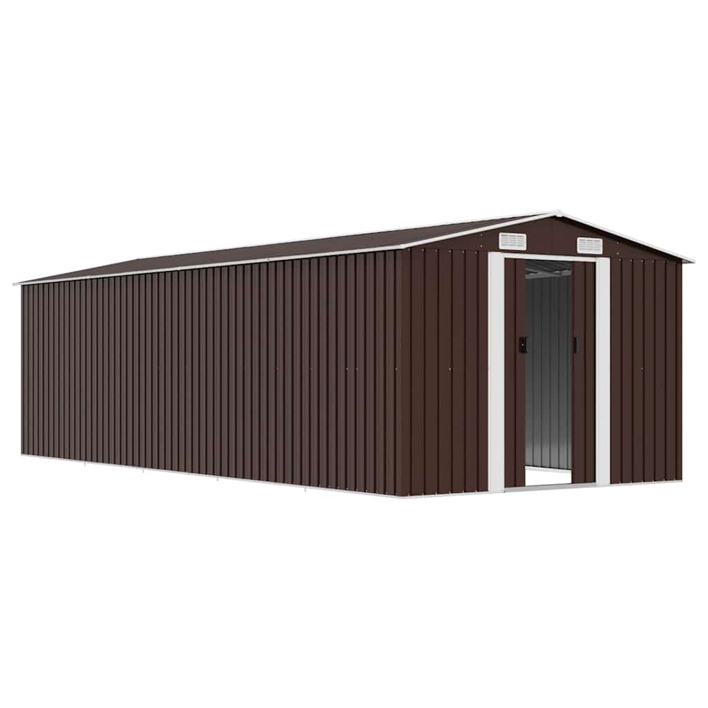 vidaXL Garden Shed 257x580x181 cm Metal Brown
