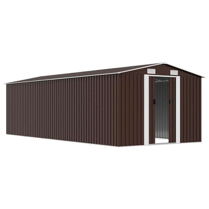 vidaXL Garden Shed 257x580x181 cm Metal Brown