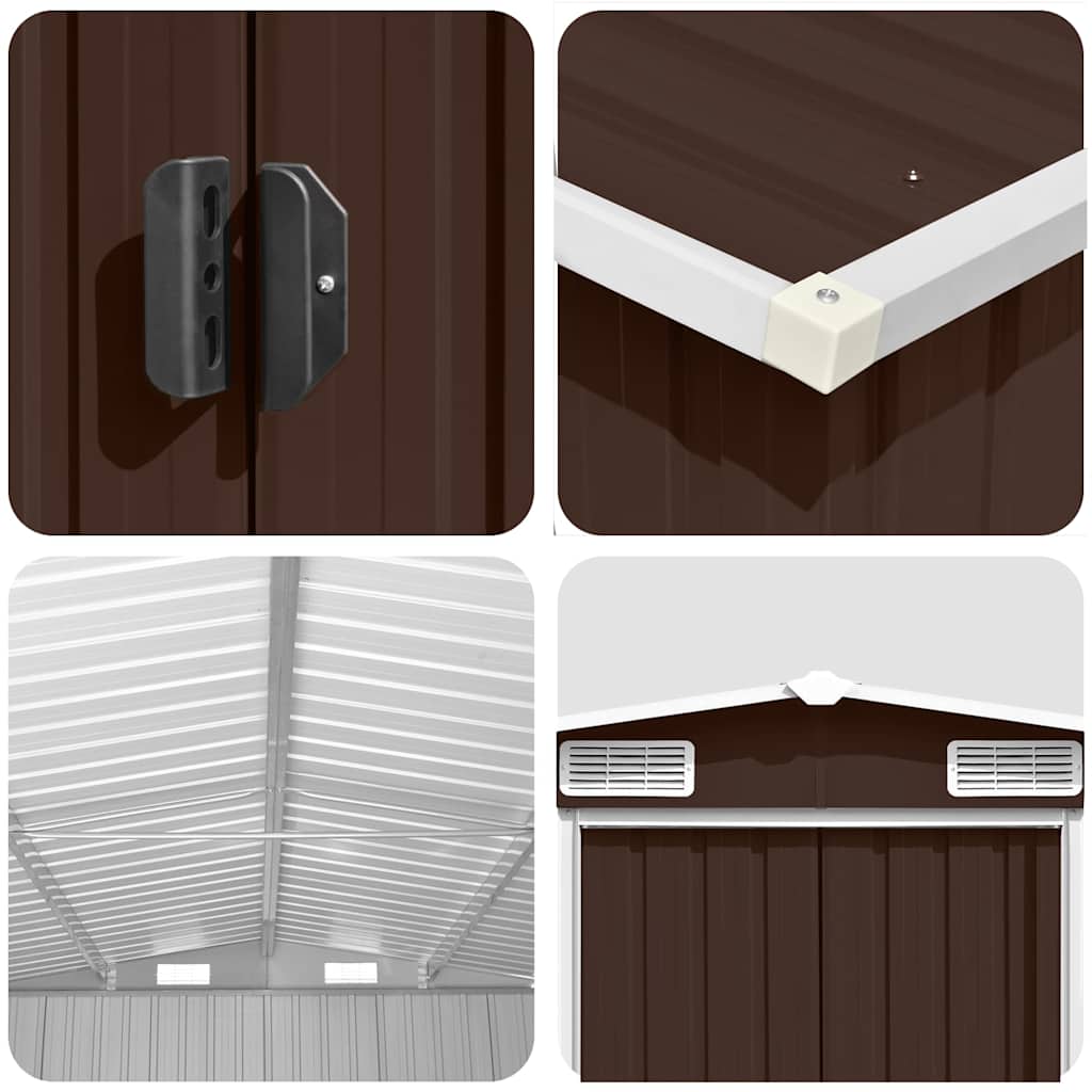 vidaXL Garden Shed 257x580x181 cm Metal Brown