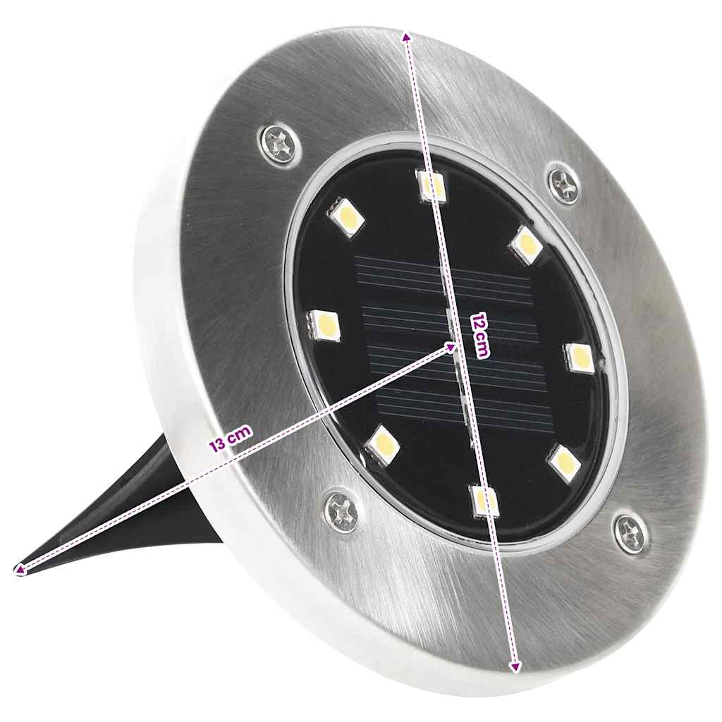 vidaXL Solar Ground Lights 8 pcs LED Lights Warm White