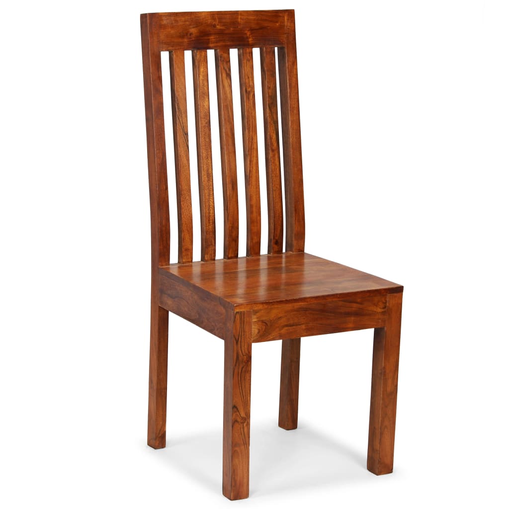 vidaXL Dining Chair | Set of 4 | Brown | Solid acacia wood | Standard | Durable