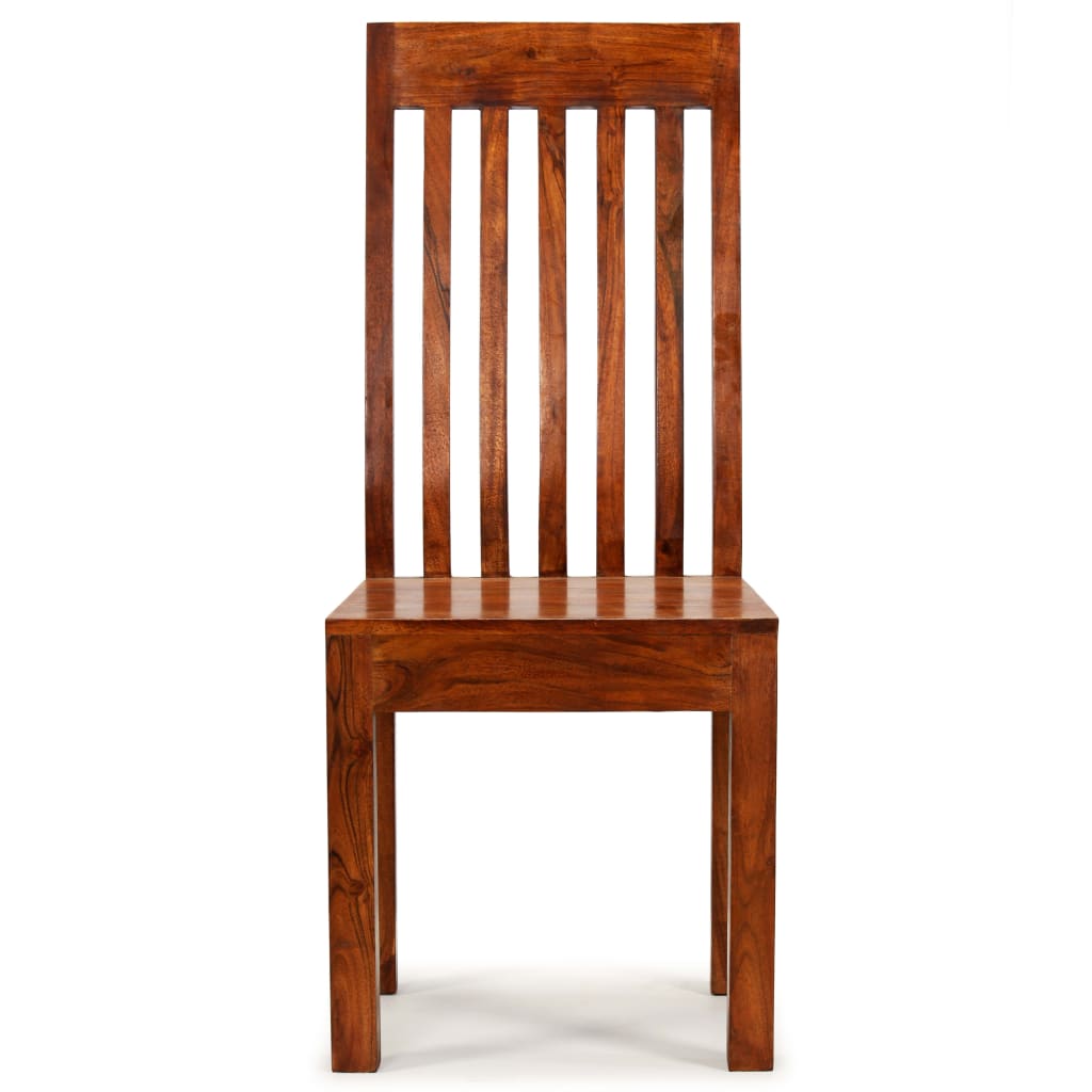 vidaXL Dining Chair | Set of 4 | Brown | Solid acacia wood | Standard | Durable