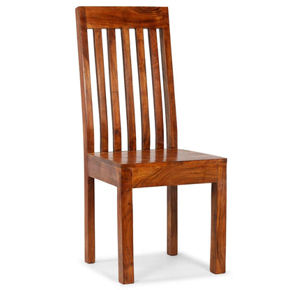 vidaXL Dining Chair | Set of 4 | Brown | Solid acacia wood | Standard | Durable