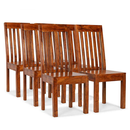 vidaXL Dining Chair | Set of 6 | Brown | Solid acacia wood | Standard | Durable