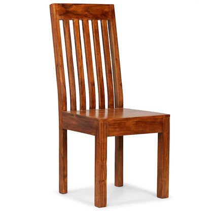 vidaXL Dining Chair | Set of 6 | Brown | Solid acacia wood | Standard | Durable