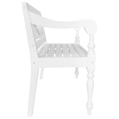 vidaXL Batavia Bench 98 cm Solid Mahogany Wood White