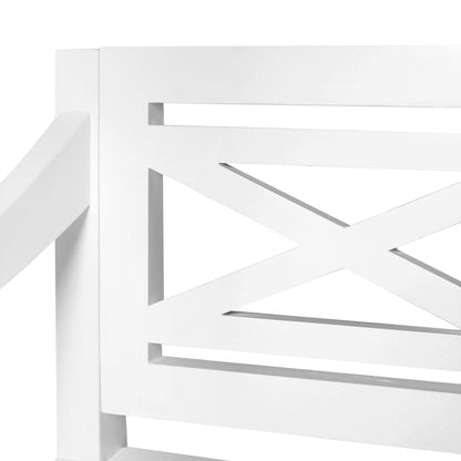 vidaXL Batavia Bench 98 cm Solid Mahogany Wood White