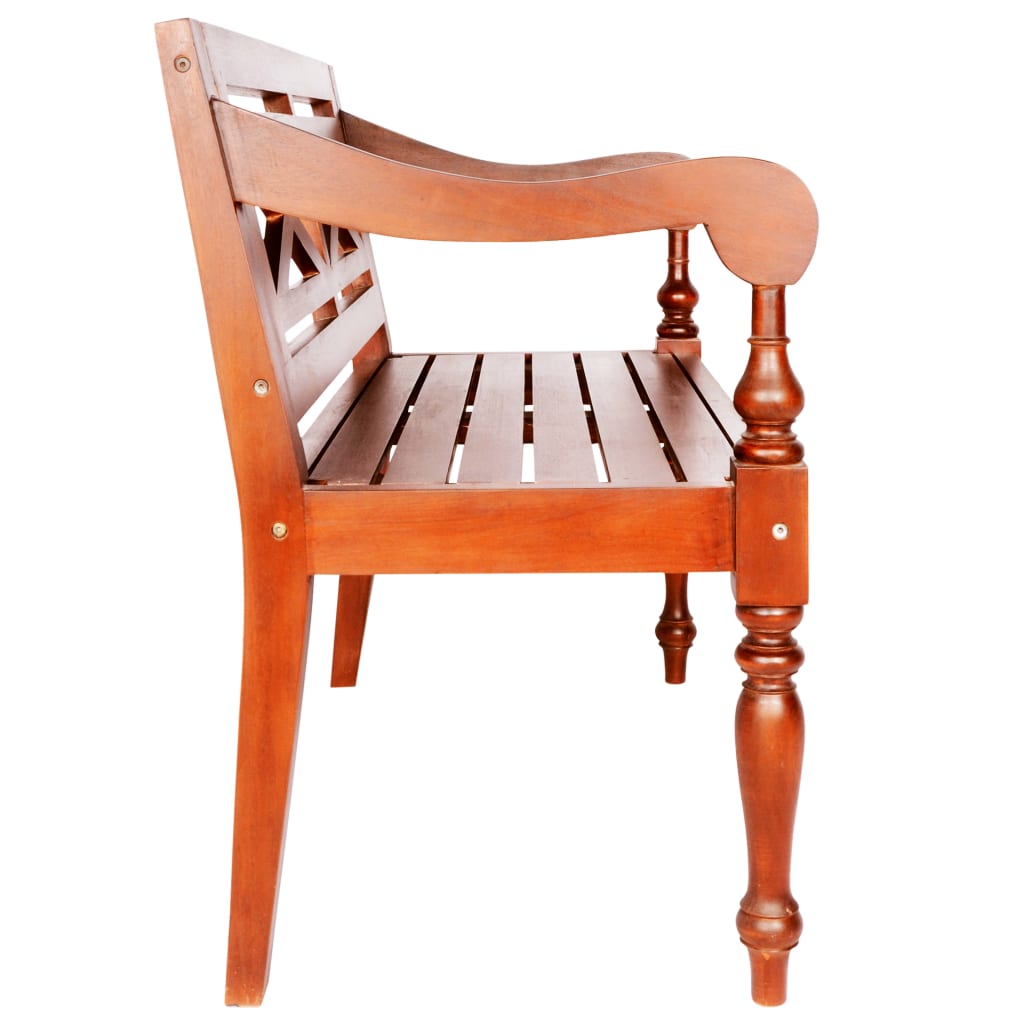 vidaXL Batavia Bench 98 cm Solid Mahogany Wood Dark Brown