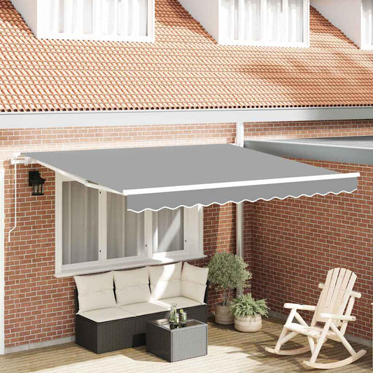 vidaXL Awning Frame Manual White 350 x 250 cm Aluminium