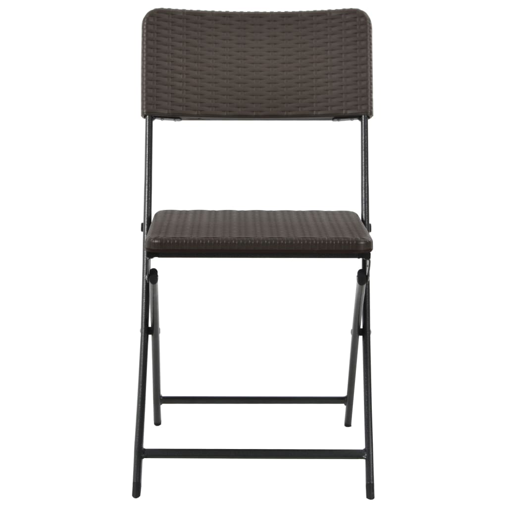 vidaXL Folding Garden Chairs 2 pcs HDPE and Steel Brown