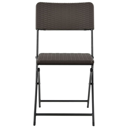 vidaXL Folding Garden Chairs 2 pcs HDPE and Steel Brown