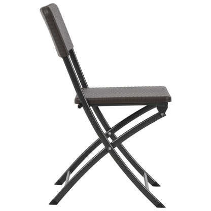 vidaXL Folding Garden Chairs 2 pcs HDPE and Steel Brown