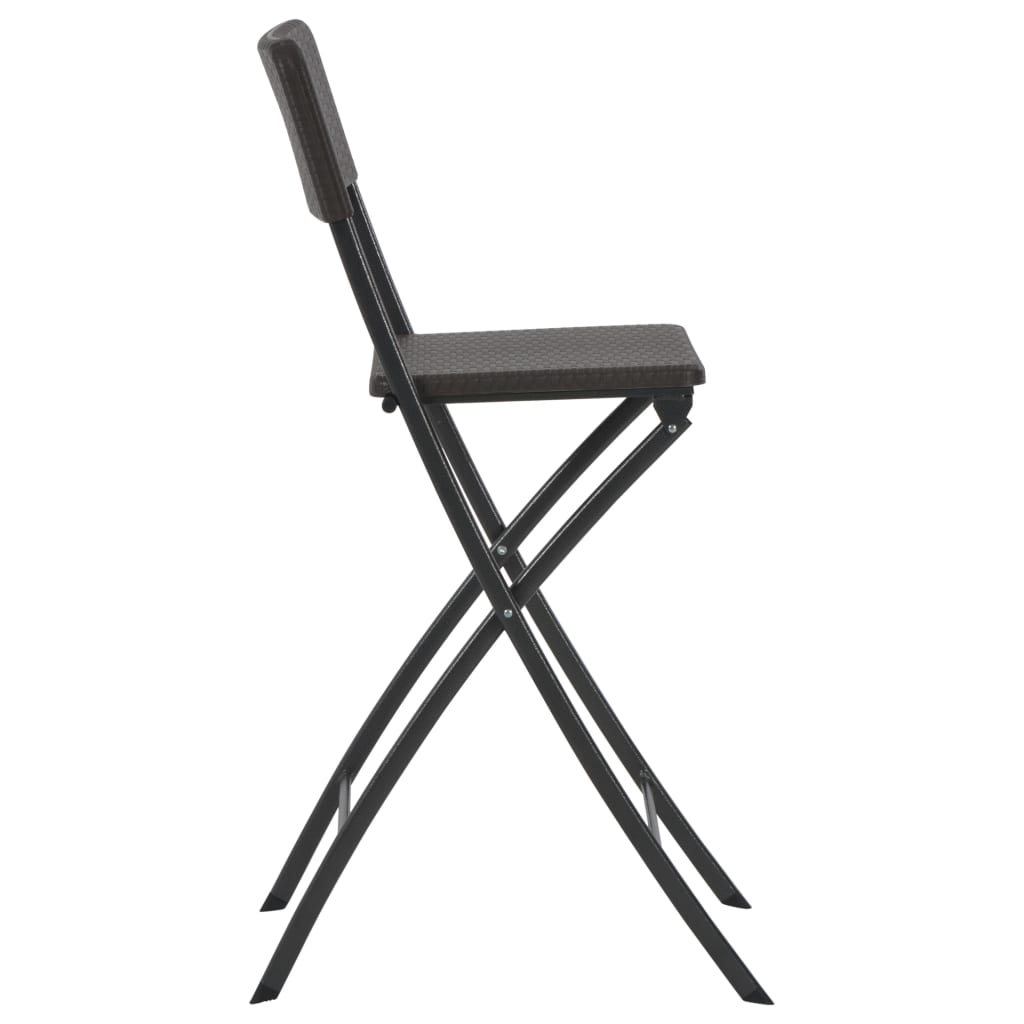 vidaXL Bar Chair | Set of 2 | Brown | HDPE and powder-coated steel | Standard
