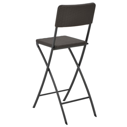 vidaXL Bar Chair | Set of 2 | Brown | HDPE and powder-coated steel | Standard