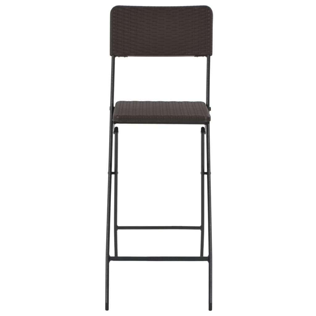 vidaXL Bar Chair | Set of 2 | Brown | HDPE and powder-coated steel | Standard