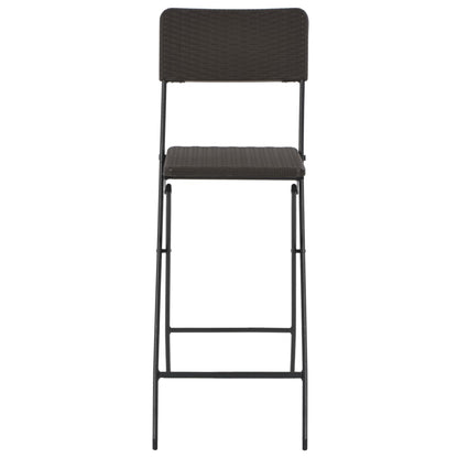 vidaXL Bar Chair | Set of 2 | Brown | HDPE and powder-coated steel | Standard