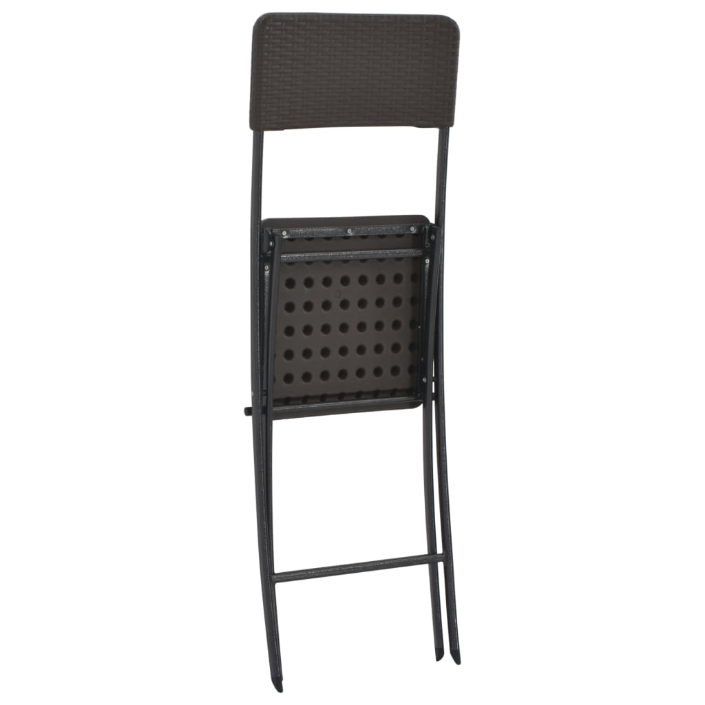vidaXL Bar Chair | Set of 2 | Brown | HDPE and powder-coated steel | Standard