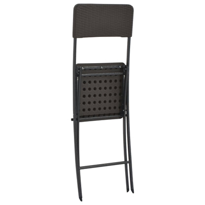vidaXL Bar Chair | Set of 2 | Brown | HDPE and powder-coated steel | Standard