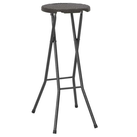 vidaXL Bar Chair | Set of 2 | Brown | HDPE | Standard | Foldable | Bar Stool