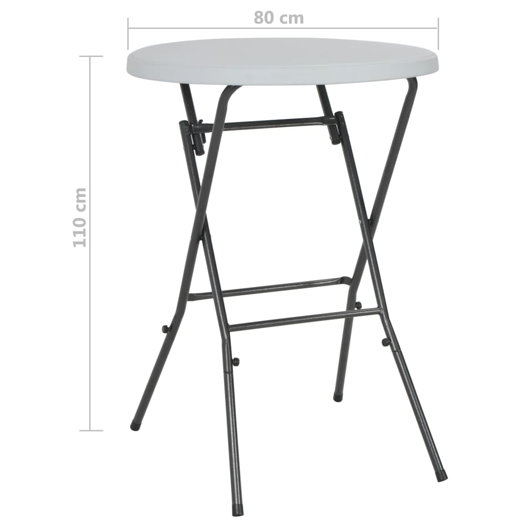 vidaXL Folding Bar Table White 80x110 cm HDPE