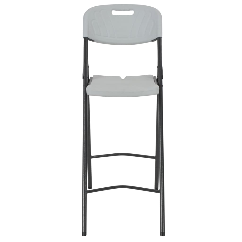 vidaXL Folding Bar Chairs 2 pcs HDPE and Steel White