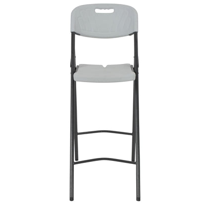 vidaXL Folding Bar Chairs 2 pcs HDPE and Steel White