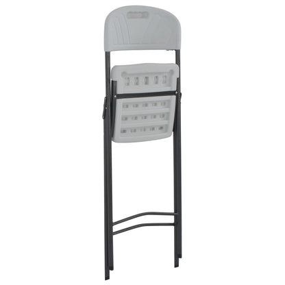 vidaXL Folding Bar Chairs 2 pcs HDPE and Steel White