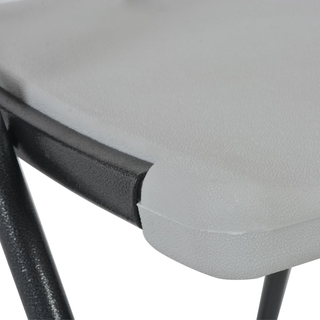 vidaXL Folding Bar Chairs 2 pcs HDPE and Steel White