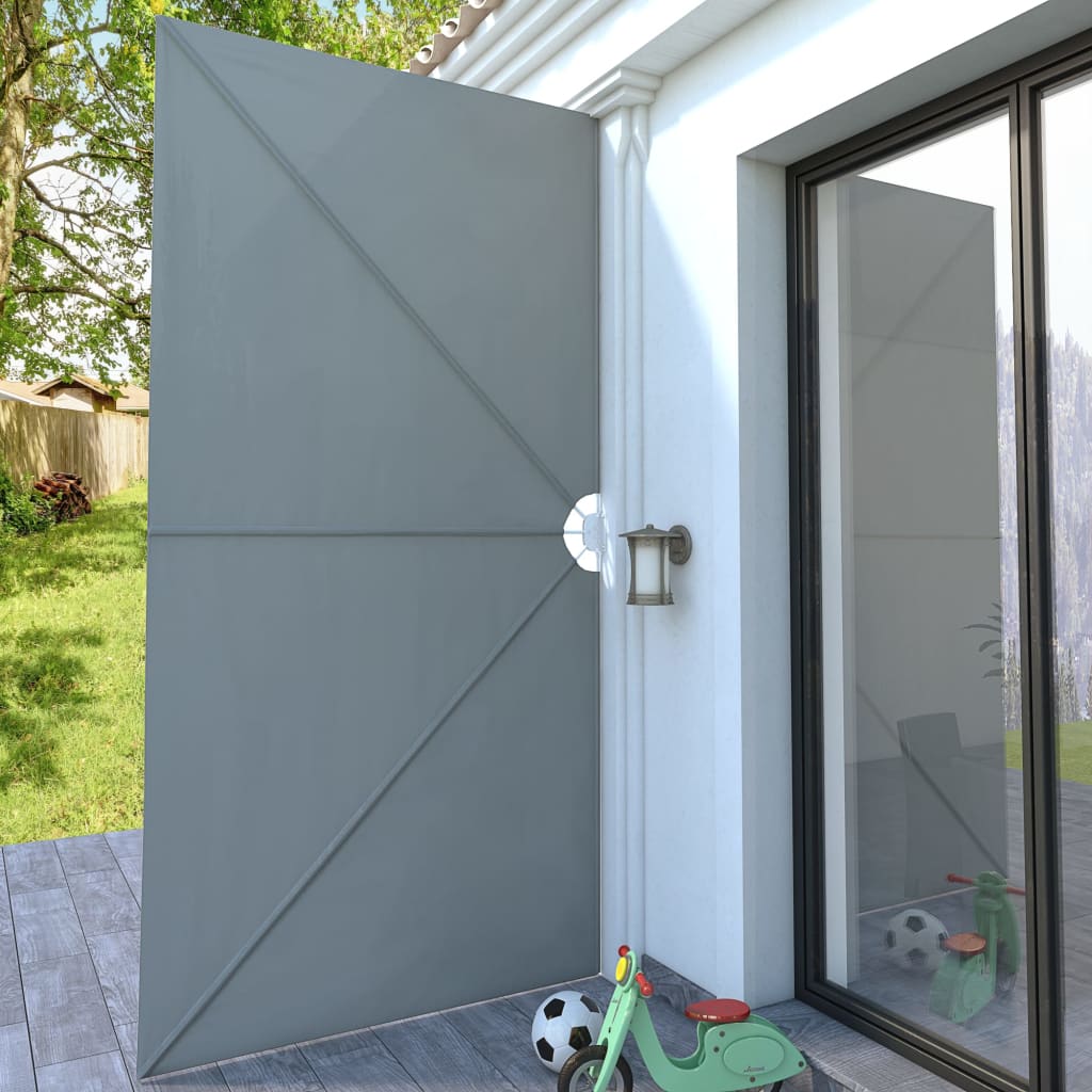 vidaXL Collapsible Terrace Side Awning Grey 400x200 cm