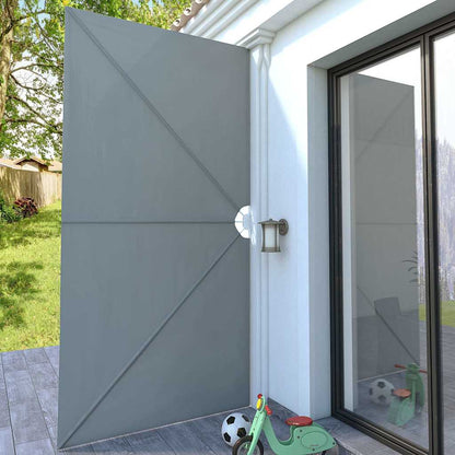 44566 vidaXL Collapsible Terrace Side Awning Grey 400x200 cm