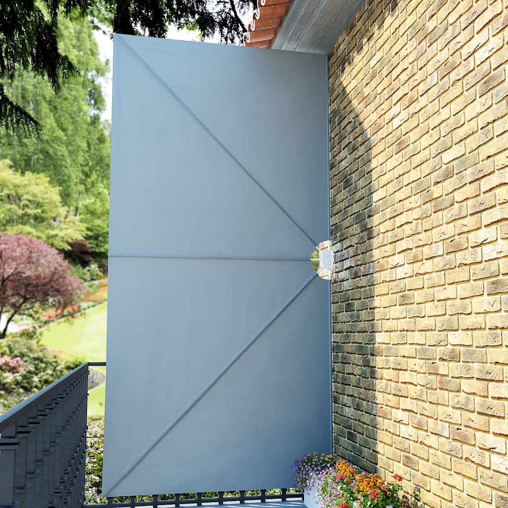44566 vidaXL Collapsible Terrace Side Awning Grey 400x200 cm